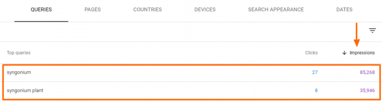 Google Search Console Performance Data Impression Wise