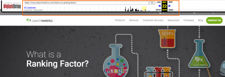 wayback machine crawling a page